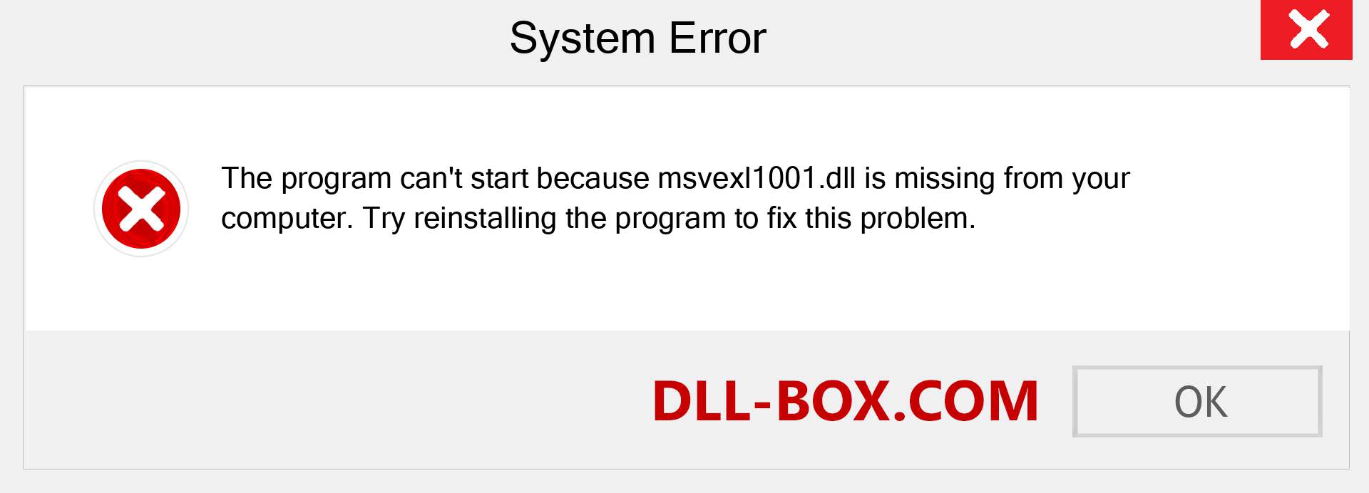  msvexl1001.dll file is missing?. Download for Windows 7, 8, 10 - Fix  msvexl1001 dll Missing Error on Windows, photos, images