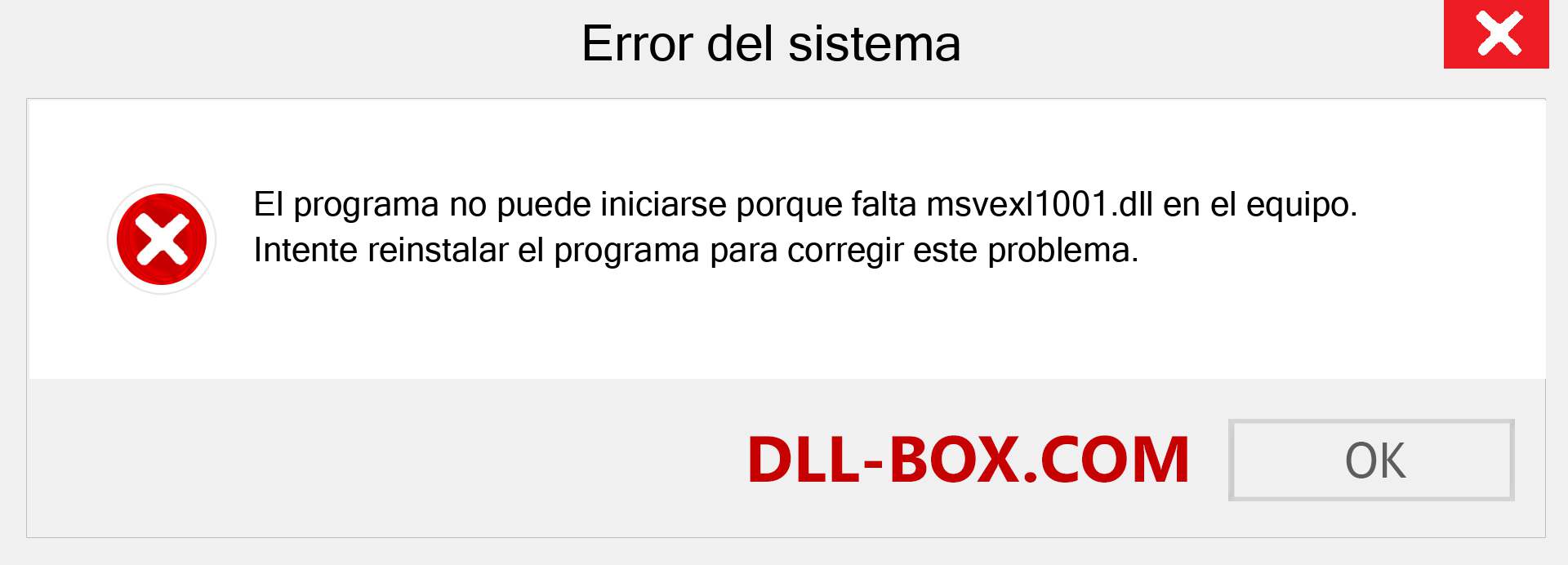 ¿Falta el archivo msvexl1001.dll ?. Descargar para Windows 7, 8, 10 - Corregir msvexl1001 dll Missing Error en Windows, fotos, imágenes